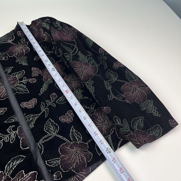 Vintage Jeri Marque Velvet Floral Embroidered Jacket 22W  Whimsigoth Fairy - Picture 6 of 12